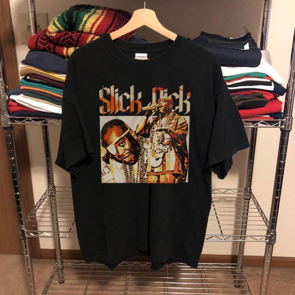 Slick Rick Unisex Black Tshirt Hip Hop Style Graphics Tshirt